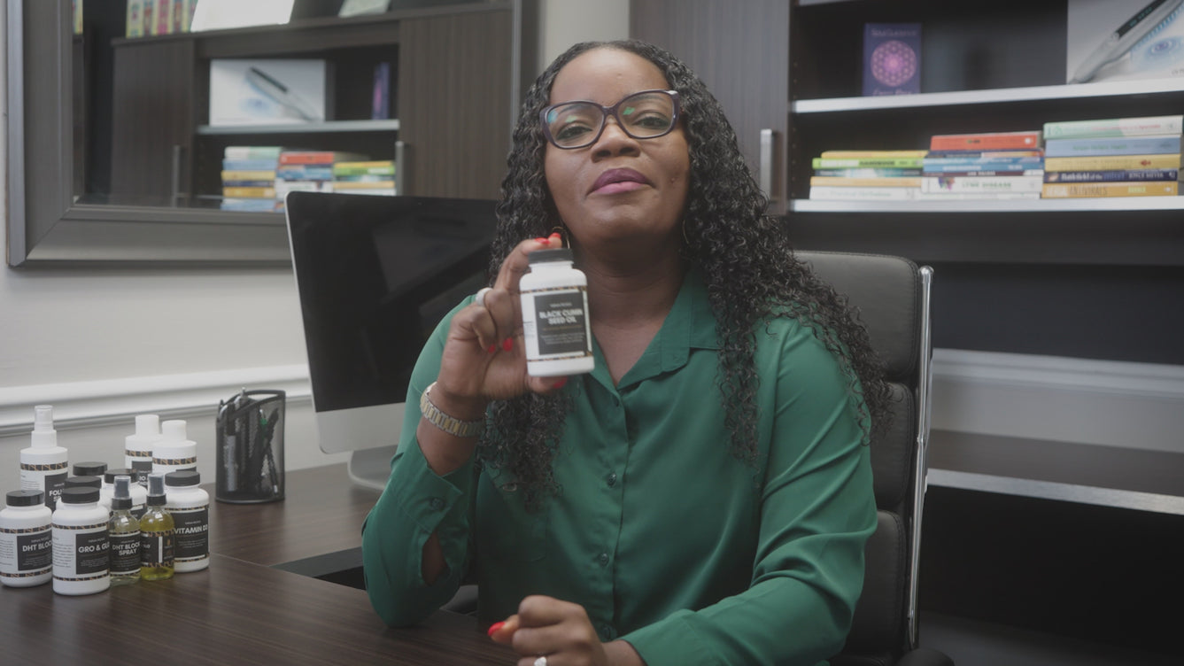 Dr. Nina Ross explaining Black Cumin Seed Oil